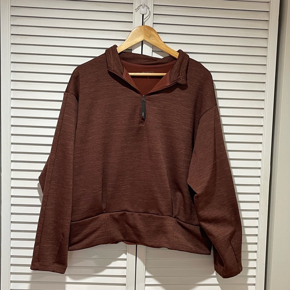 Athleta Half-Zip Pullover Sweatshirt in Brown - Picture 8 of 8